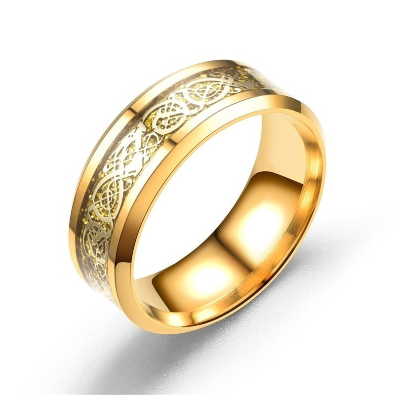 Zircon gold dragon ring: Elegant couples' ring, timeless allure - Trendy Jewells