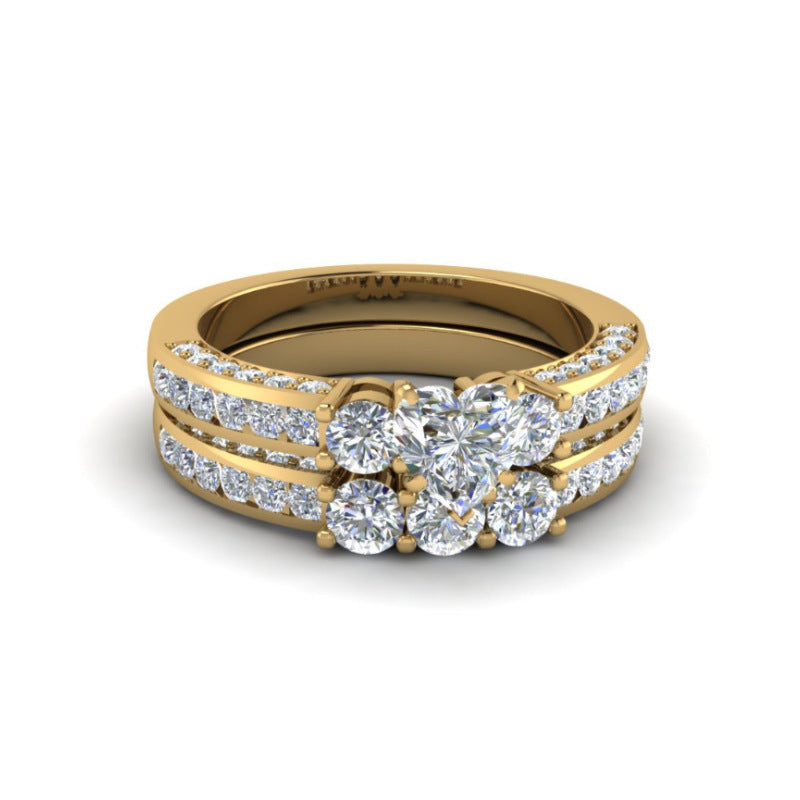 Zircon gold dragon ring: Elegant couples' ring, timeless allure - Trendy Jewells