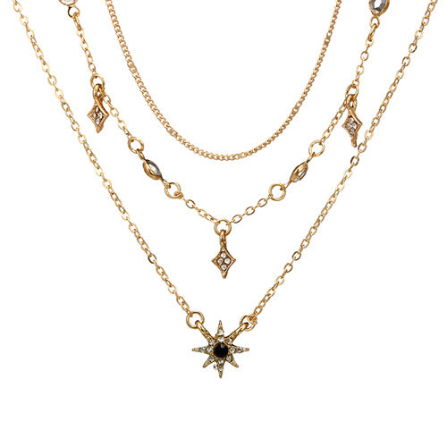 Multi-layer star studded pendant: Simple elegance for daily wear. - Trendy Jewells