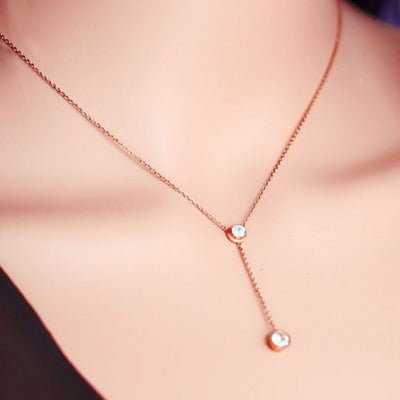 Stainless steel 18K rose gold necklace: Elegant, durable luxury. - Trendy Jewells