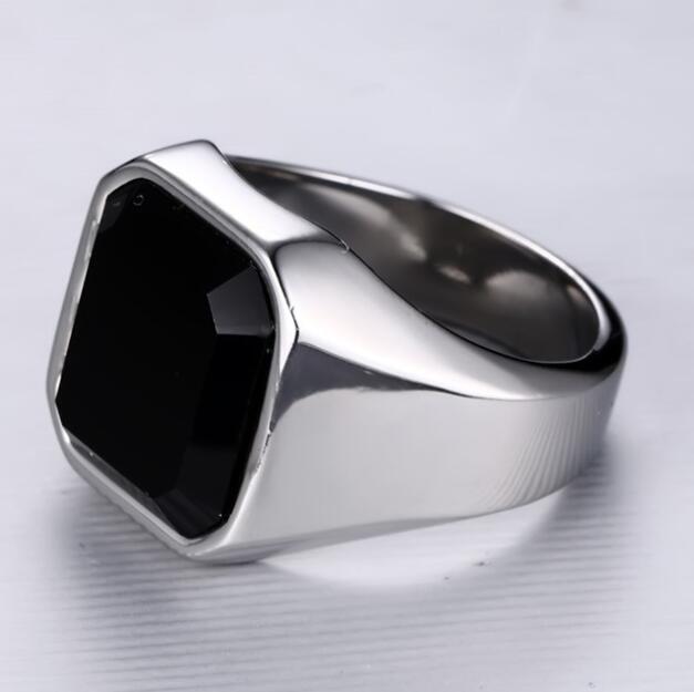 Black Agate Men's Ring