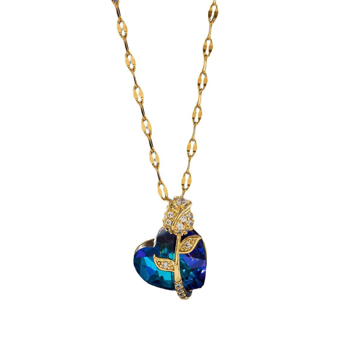 Sapphire heart pendant necklace: Timeless elegance for fashionable women - Trendy Jewells